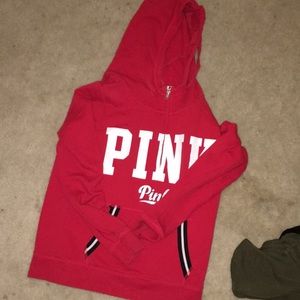 Red half zip PINK sweatshirt